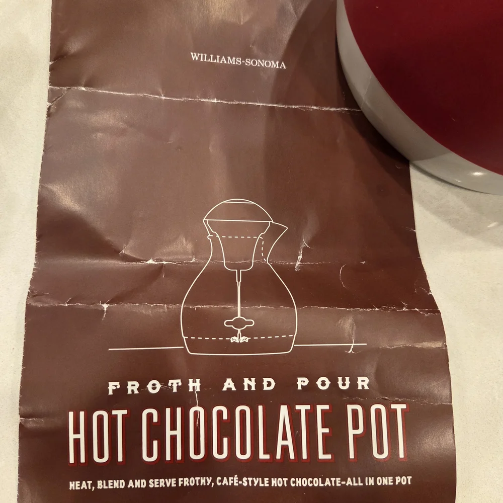 Williams Sonoma Red and White Hot Chocolate Pot